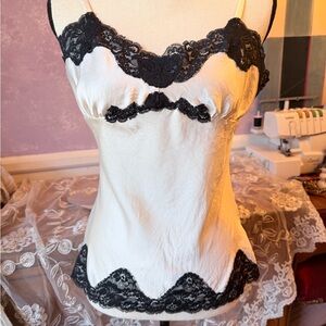 Express Black and Cream Lace Detail Chemise